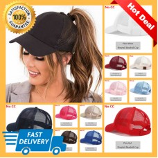 C.C Ponycap Messy High Bun Ponytail Adjustable Glitter Mesh Baseball CC Cap Hat  eb-08143801